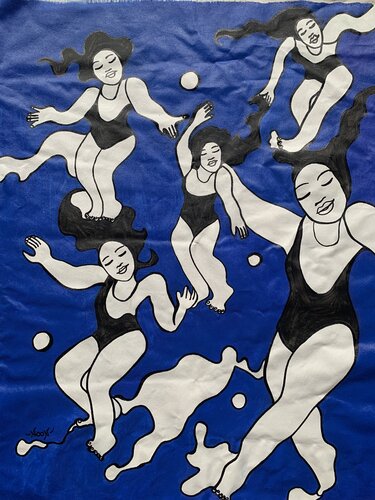 Dancing On Water di Anouck Jourdaa, Pittura in vendita su Singulart