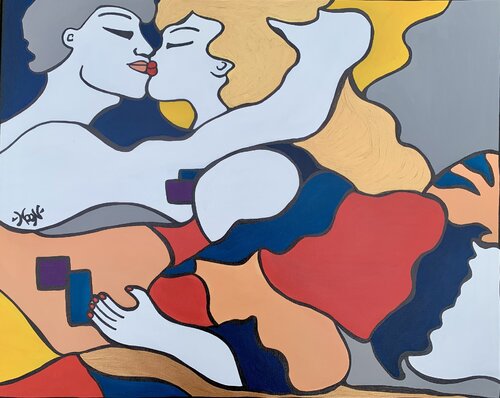 Bisou van Anouck Jourdaa, Schilderij te koop op Singulart