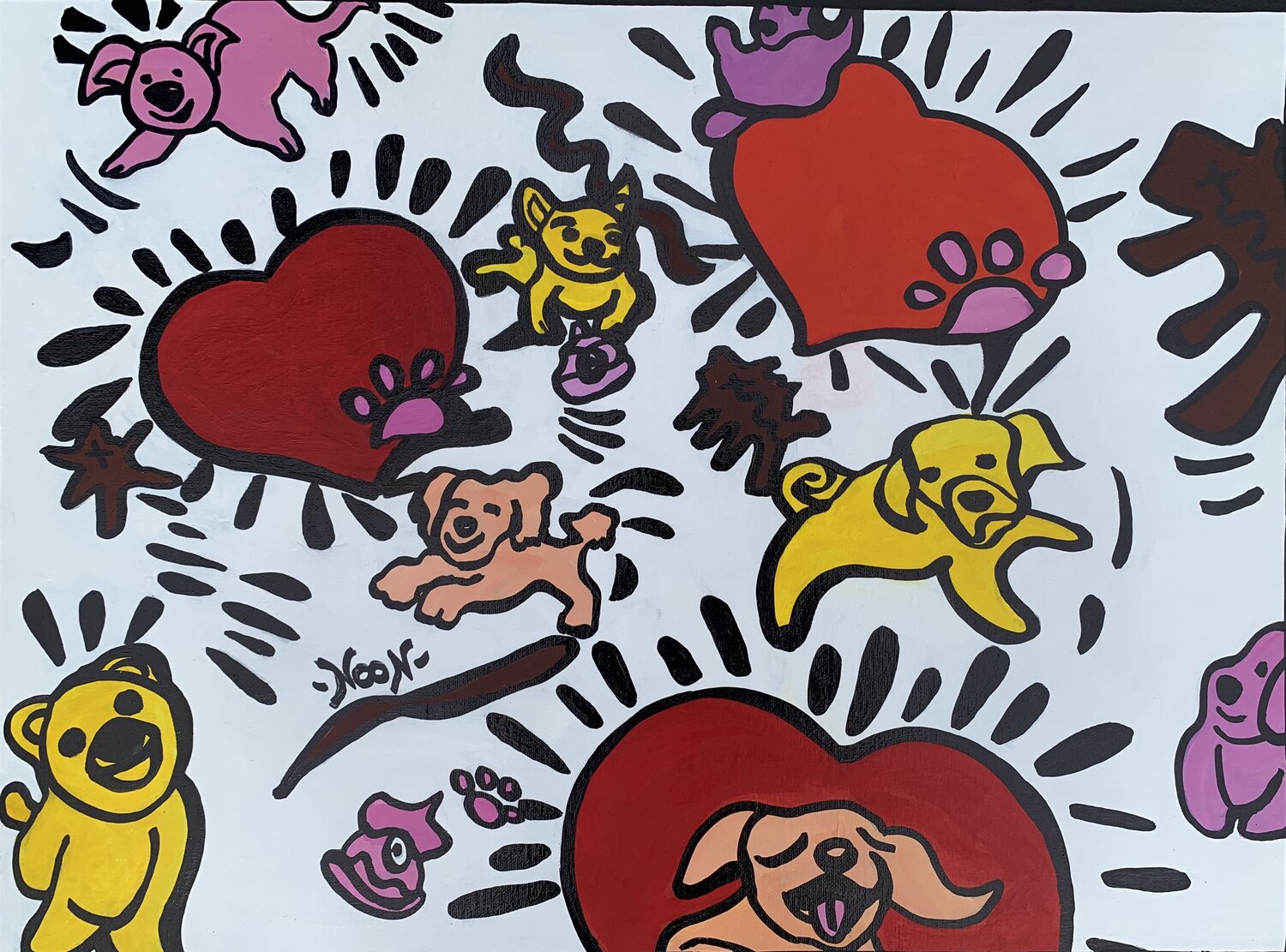 Poochie Love, d'après Keith Haring Anouck Jourdaa