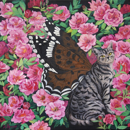 The Joy Of Flora 6 van Li Tellenbach-Guo, Schilderij te koop op Singulart