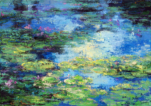 Water Lilies Pond 2 by Li Tellenbach-Guo, Painting for Sale on Singulart