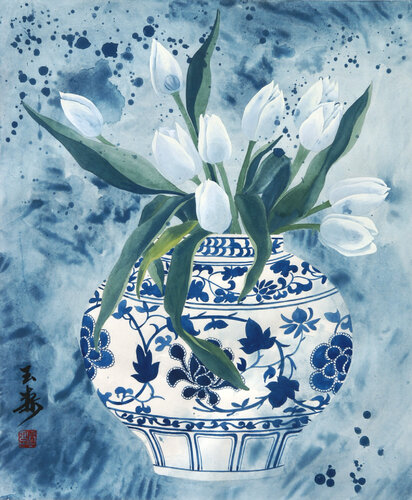 The Porcelain by Li Tellenbach-Guo, 紙面作品 for Sale on Singulart