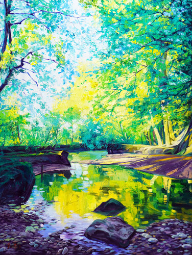 Follow You Down To The River van Li Tellenbach-Guo, Schilderij te koop op Singulart