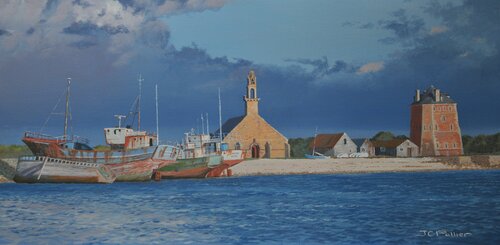 Un soir à Camaret van Jean-Claude Pallier, Schilderij te koop op Singulart