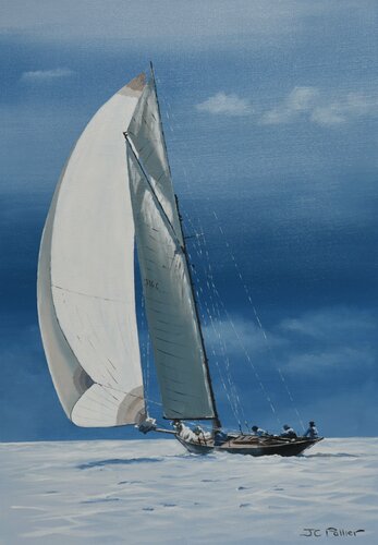 Pen Duick sous spi van Jean-Claude Pallier, Schilderij te koop op Singulart