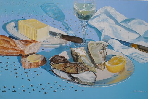 L'assiette d'huitres di Jean-Claude Pallier, Pittura in vendita su Singulart
