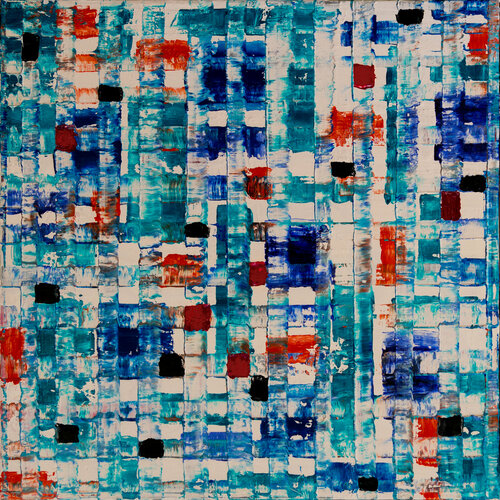 ZEN 2119 (turquoise tiles) by Anando Arnold, Painting for Sale on Singulart