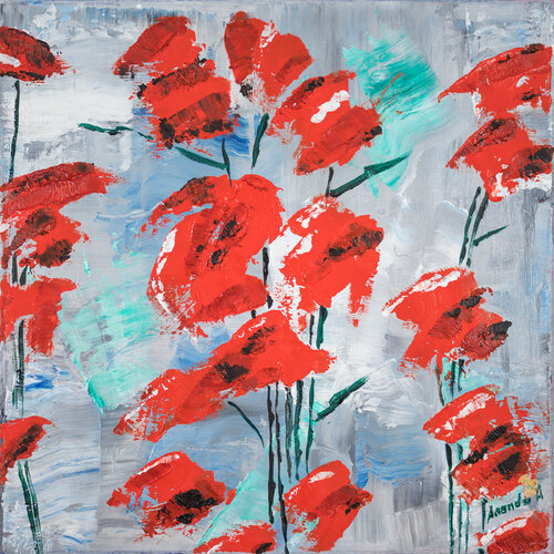 ZEN 2503 (poppy blossom) von Anando Arnold, Malerei kaufen auf Singulart