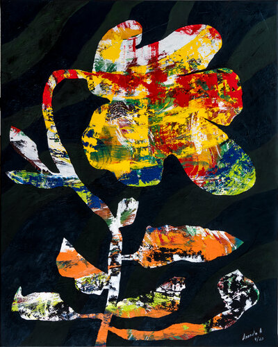 big flower of love van Anando Arnold, Schilderij te koop op Singulart