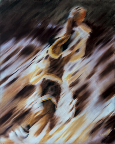 Basketball Player in the Jump di Anando Arnold, Pittura in vendita su Singulart