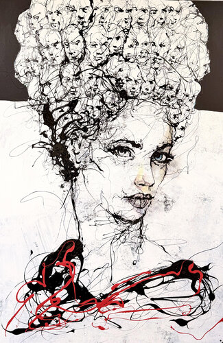 Title: My past, Drip on 100*150 cm canvas, by: Ole Hedeager van Ole Hedeager, Schilderij te koop op Singulart