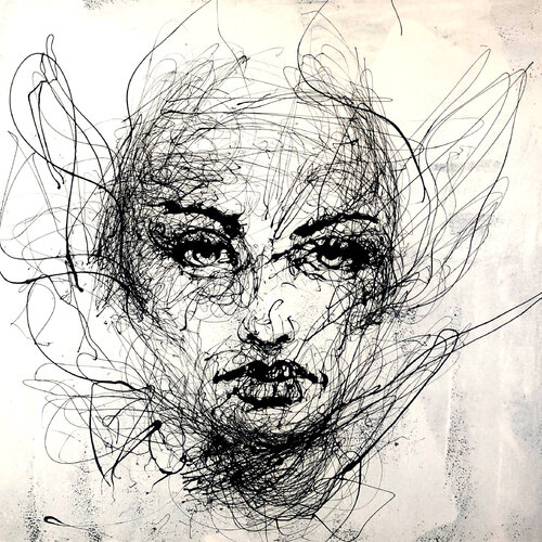 Title: Unfiltered Mind, Drippainting on 100*100 cm canvas von Ole Hedeager, Malerei kaufen auf Singulart