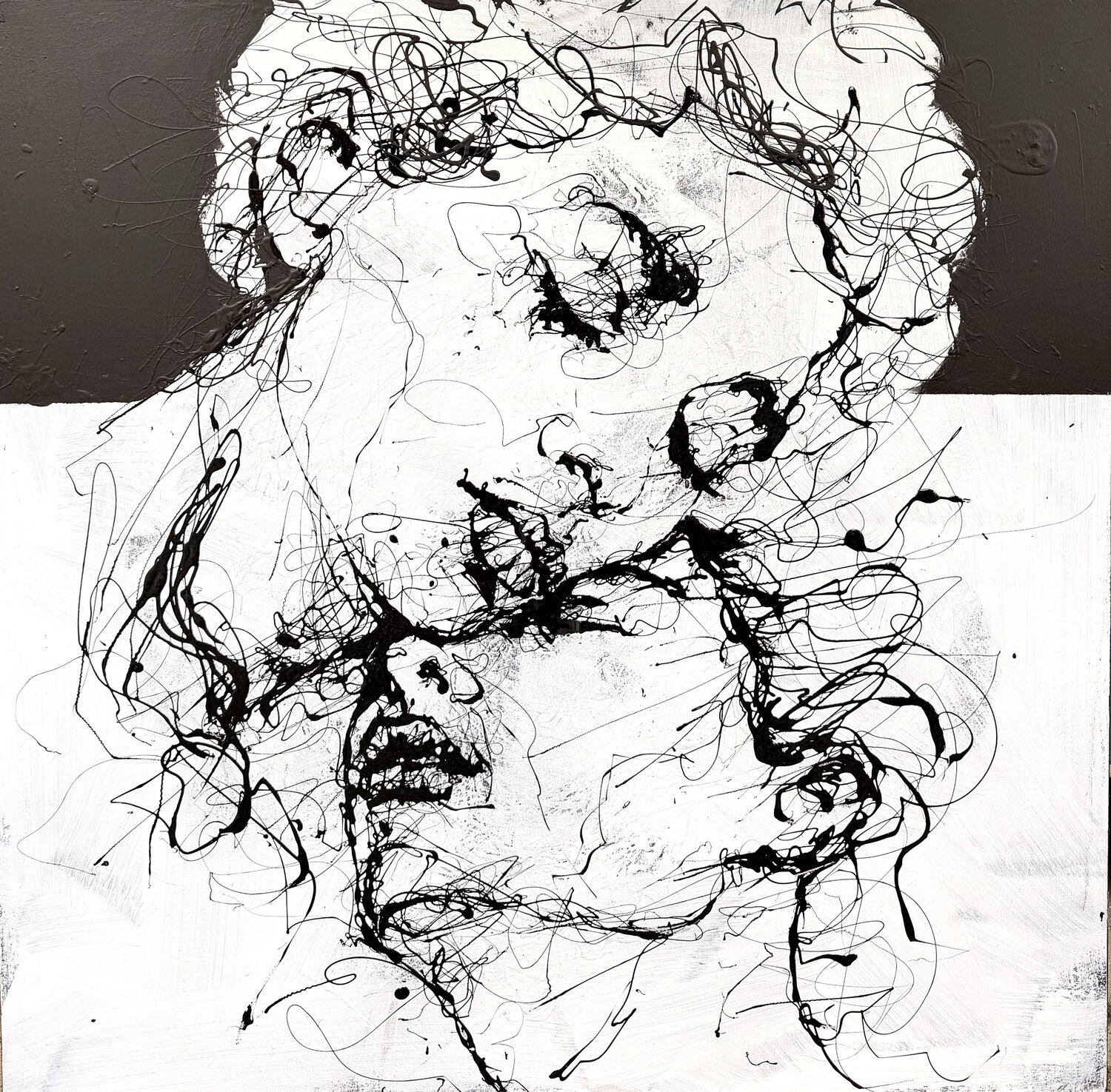 Title: So strange, Drip on 100*100 cm canvas Ole Hedeager Original painting for sale