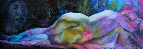 Nu-femme le rêve Maori de Michèle Loussouarn, Pintura a la venta en Singulart