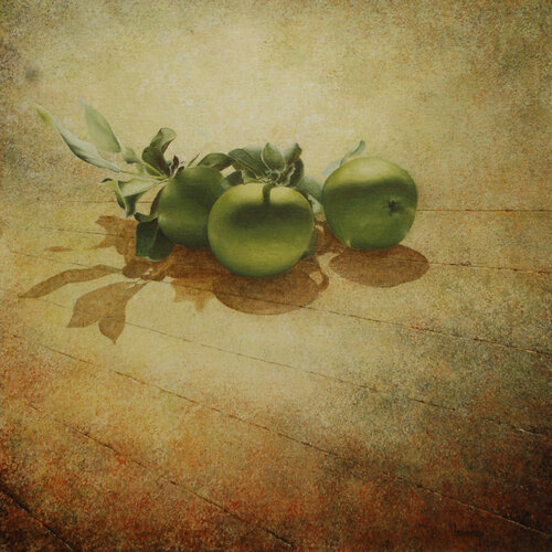 Les pommes vertes par Michèle Loussouarn, Peinture en vente sur Singulart