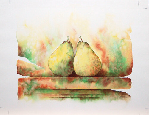 Les deux poires by Michèle Loussouarn, 紙面作品 for Sale on Singulart