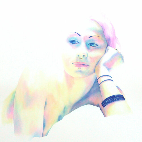 Nu-femme visage Michèle Loussouarn
