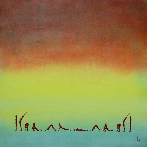 Yoga Salutation au soleil n°1 di Michèle Loussouarn, Opera su carta in vendita su Singulart