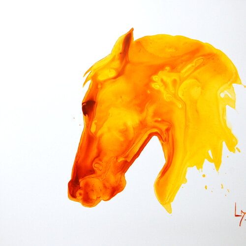 Tête de cheval jaune by Michèle Loussouarn, Work on Paper for Sale on Singulart