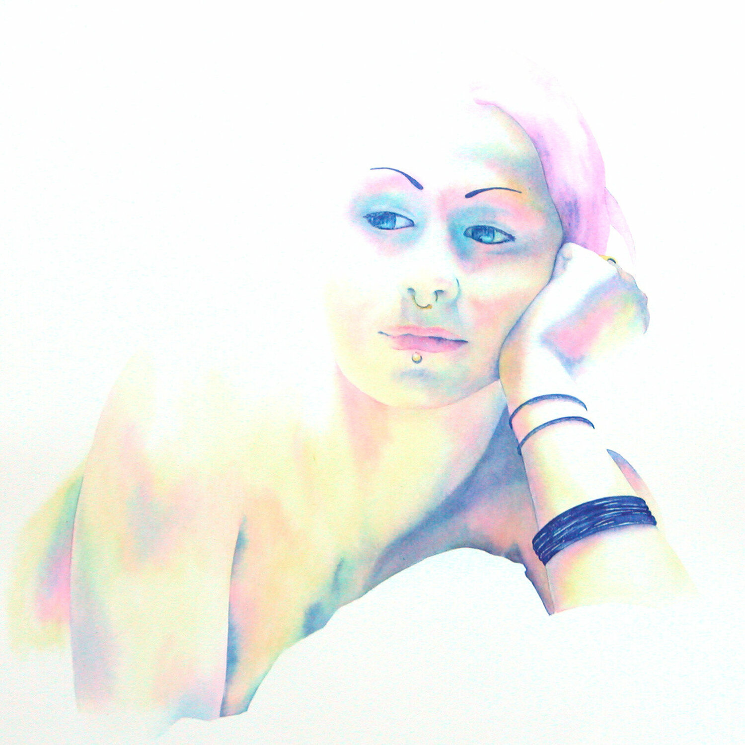 Nu-femme visage Michèle Loussouarn Werk auf Papier zu verkaufen
