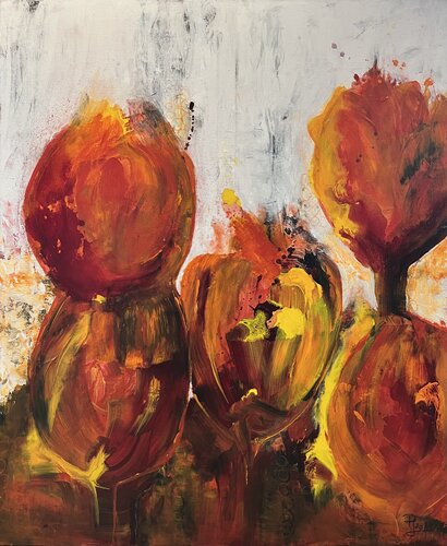 FLOWING TULIPS de Judit Pongó, Pintura a la venta en Singulart