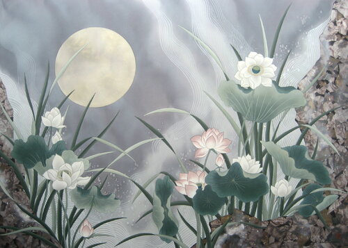 Lotus van Keiichi Nishimura, Schilderij te koop op Singulart