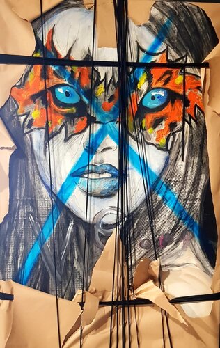 The mask of the beast von Franck Sastre, Malerei kaufen auf Singulart