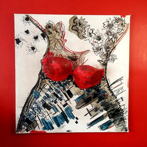 Bien rouge van Franck Sastre, Schilderij te koop op Singulart