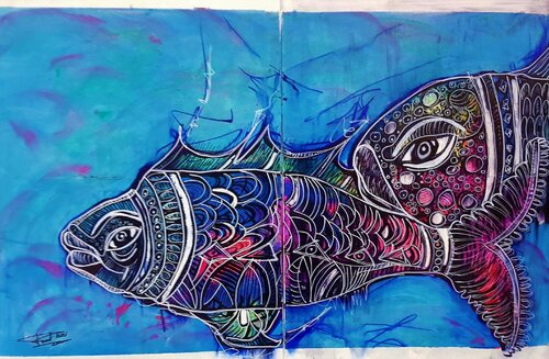 Pesce Piccolo van Franck Sastre, Schilderij te koop op Singulart