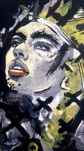 Feu des croix : Jeanne d'Arc se lève by Franck Sastre, Painting for Sale on Singulart