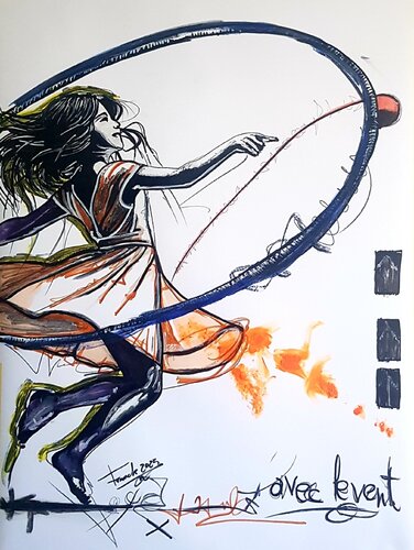 Danse avec le vent van Franck Sastre, Schilderij te koop op Singulart