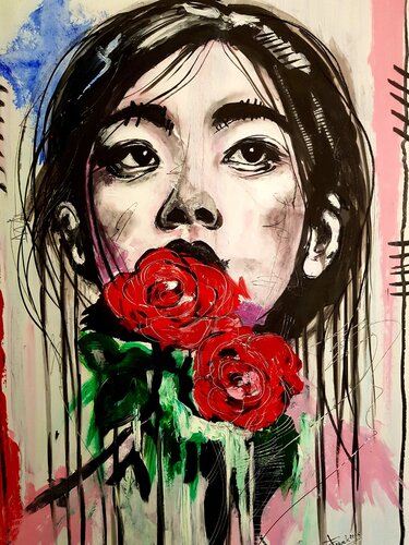 Le murmure des roses van Franck Sastre, Schilderij te koop op Singulart