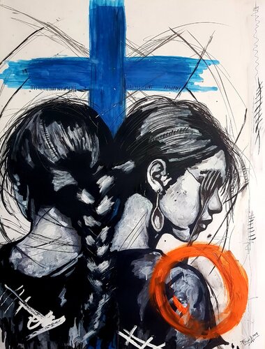 Les Silences Croisés van Franck Sastre, Schilderij te koop op Singulart
