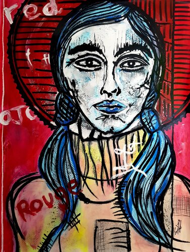 Chapeau rouge bis van Franck Sastre, Schilderij te koop op Singulart