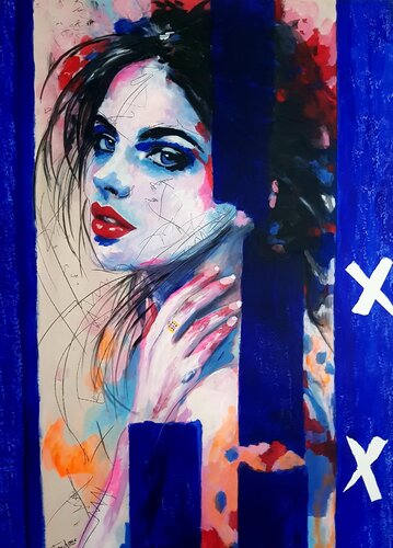 La jaula azul von Franck Sastre, Malerei kaufen auf Singulart