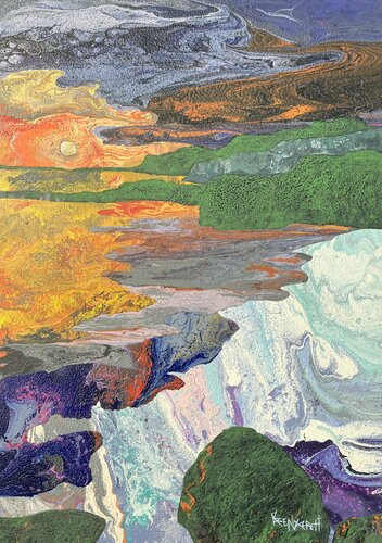 Kaleidoscope Cascade by Karen Garrett, Painting for Sale on Singulart