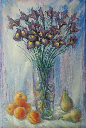 Bouquet of Irises van Alex Klas, Schilderij te koop op Singulart