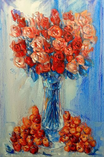 Roses with Cherries von Alex Klas, Malerei kaufen auf Singulart