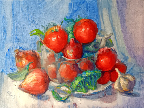 Vegetable Still Life ll von Alex Klas, Malerei kaufen auf Singulart
