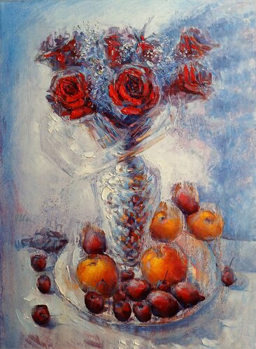 Bouquet with Fruits van Alex Klas, Schilderij te koop op Singulart