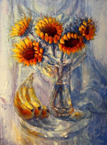 Yellow on Blue von Alex Klas, Malerei kaufen auf Singulart