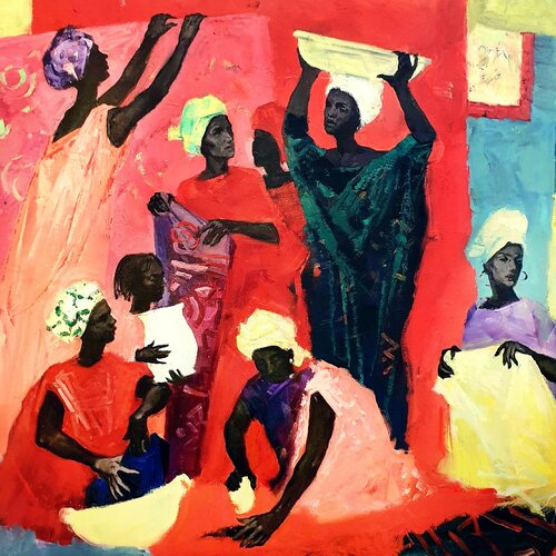 Rote Adire von Karina Ludborzha, Malerei kaufen auf Singulart