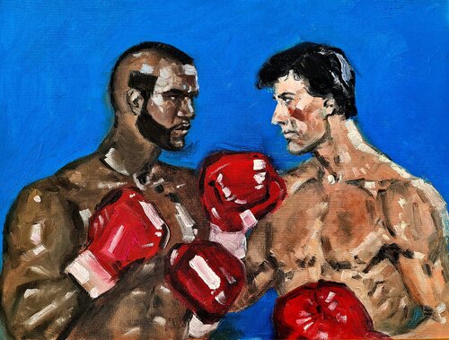 Rambo vs Clubber Lang van Karina Ludborzha, Schilderij te koop op Singulart