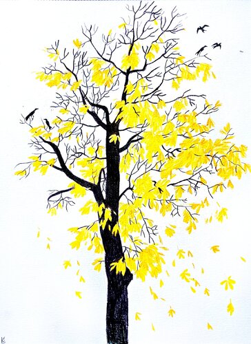 Ein Kastanienbaum von Karina Ludborzha, Zeichnungen kaufen auf Singulart