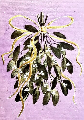 Mistelzweig. Weihnachten. von Karina Ludborzha, Malerei kaufen auf Singulart
