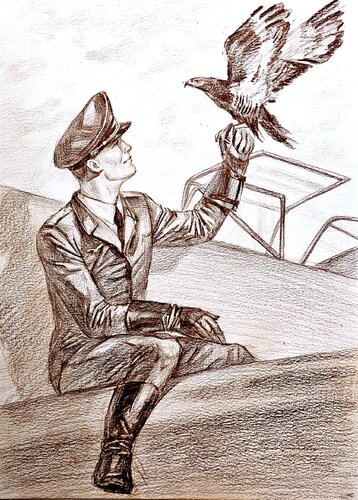 Adler in der Luft di Karina Ludborzha, Disegno in vendita su Singulart