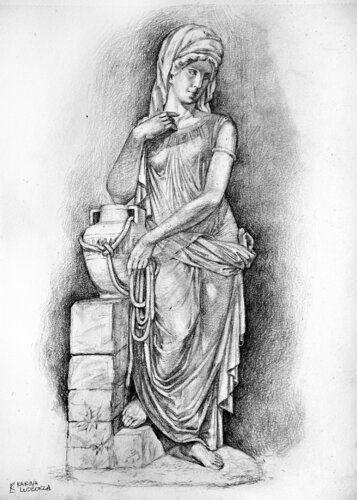 Rebekka am Brunnen von Karina Ludborzha, Zeichnungen kaufen auf Singulart