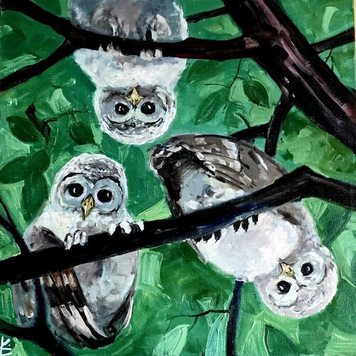 They are looking at you by Karina Ludborzha, 油畫 for Sale on Singulart