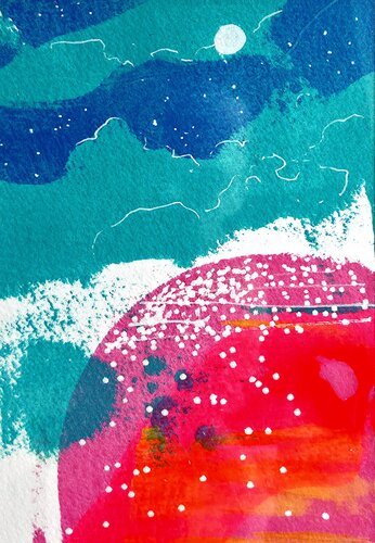 Der Himmel und Blumen von Karina Ludborzha, Malerei kaufen auf Singulart