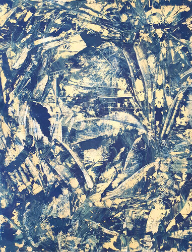 Blue Golden Melting by Jürgen Angeler, 회화 for Sale on Singulart